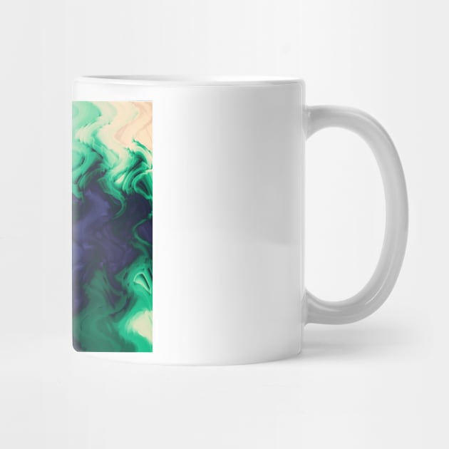 The abyss, blue and green abstract deep underwater print by KINKDesign